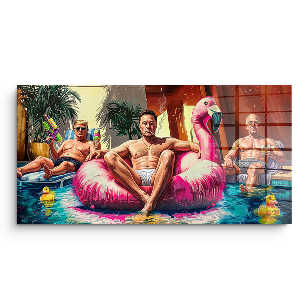 DOTCOMCANVAS Acrylglasbild Pool Friends ohne Rahmen