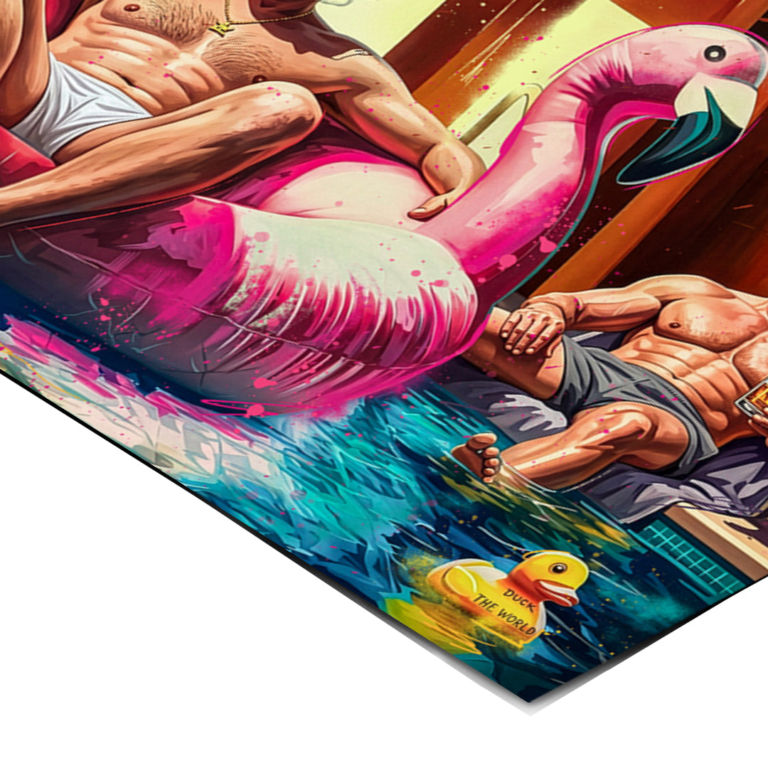 Eckdetail des Posters Pool Friends
