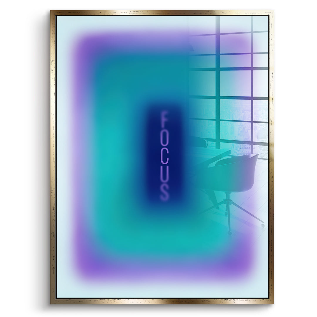 DOTCOMCANVAS Acrylglasbild Focus Aura im goldenen Premium-Rahmen