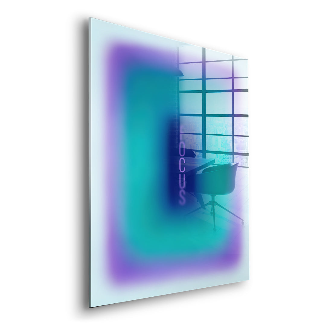 Seitenansicht des Acrylglasbilds Focus Aura ohne Rahmen