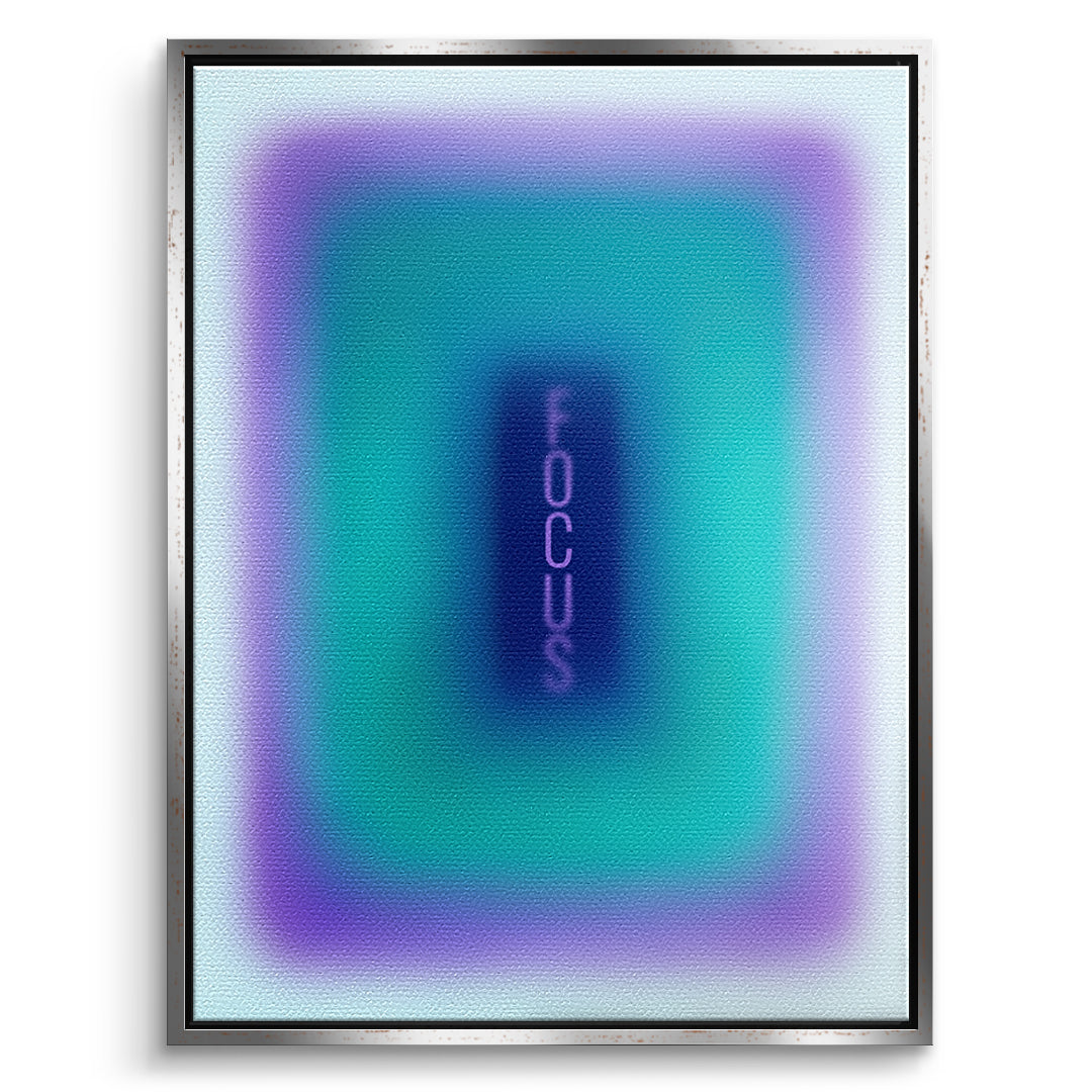DOTCOMCANVAS Leinwandbild Focus Aura im silbernen Premium-Rahmen