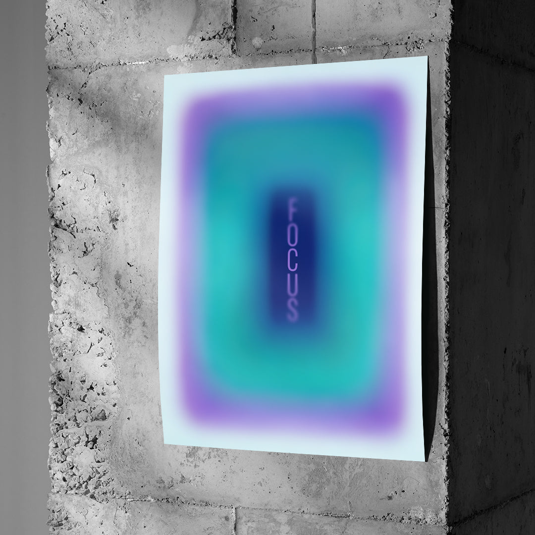 Poster Focus Aura an einer Betonwand