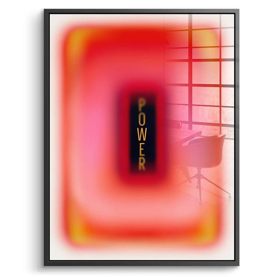 DOTCOMCANVAS Acrylglasbild Power Aura im schwarzen Premium-Rahmen