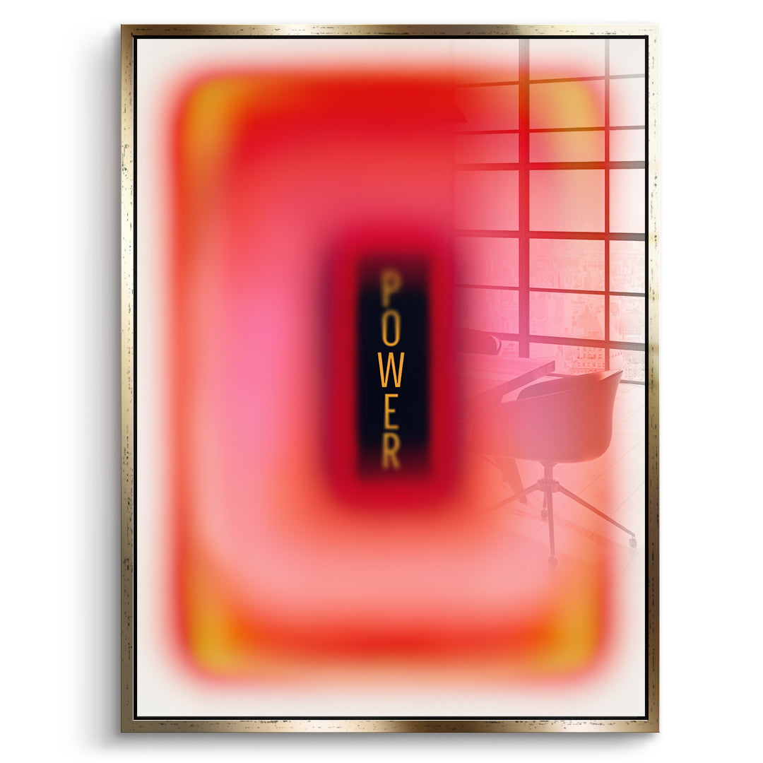 DOTCOMCANVAS Acrylglasbild Power Aura im goldenen Premium-Rahmen