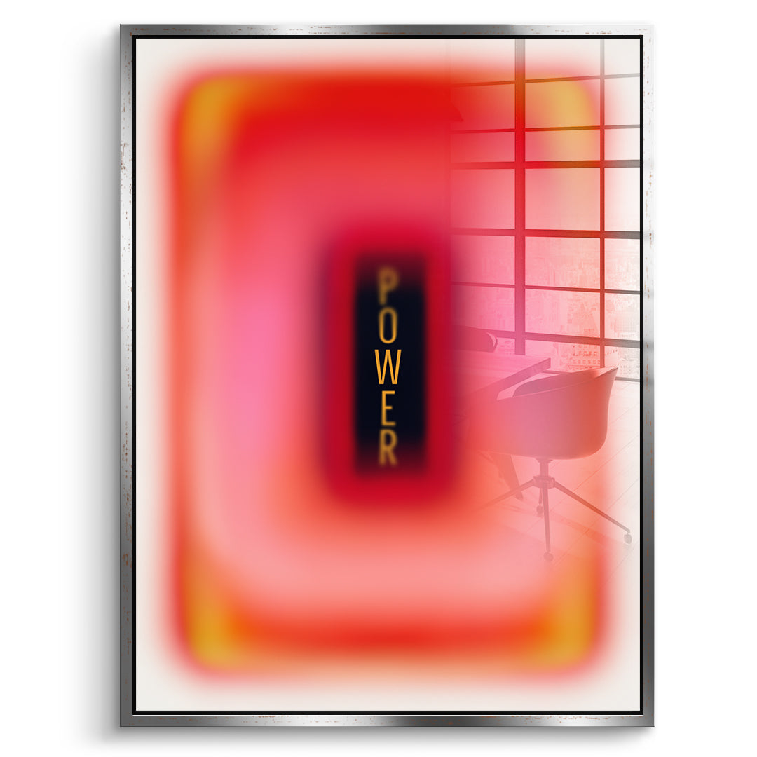 DOTCOMCANVAS Acrylglasbild Power Aura im silbernen Premium-Rahmen
