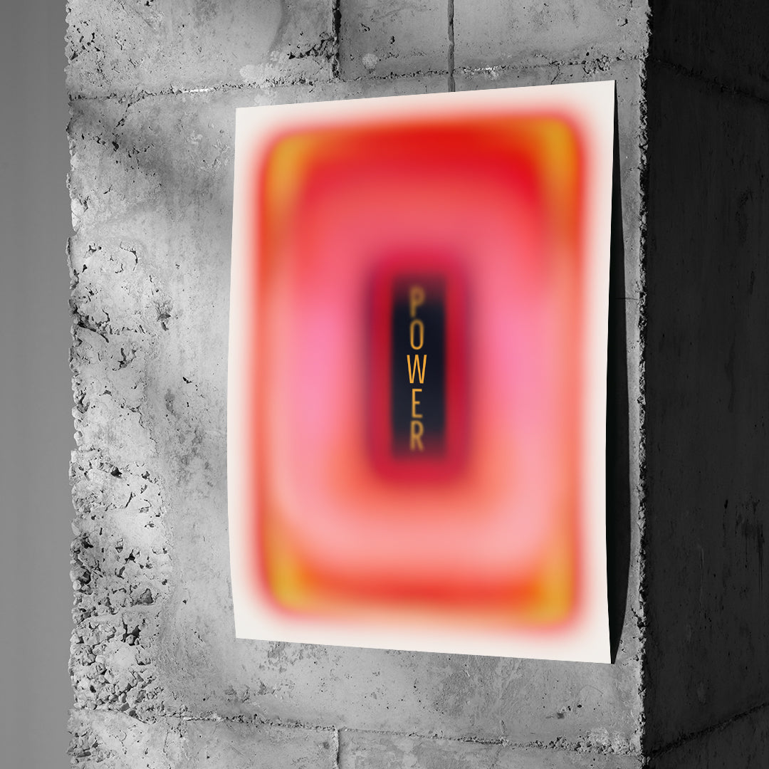 Poster Power Aura an einer Betonwand