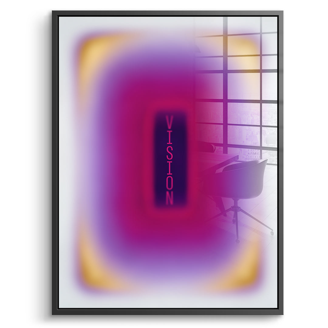 DOTCOMCANVAS Acrylglasbild Vision Aura im schwarzen Premium-Rahmen