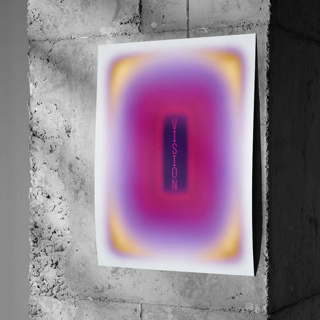 Poster Vision Aura an einer Betonwand
