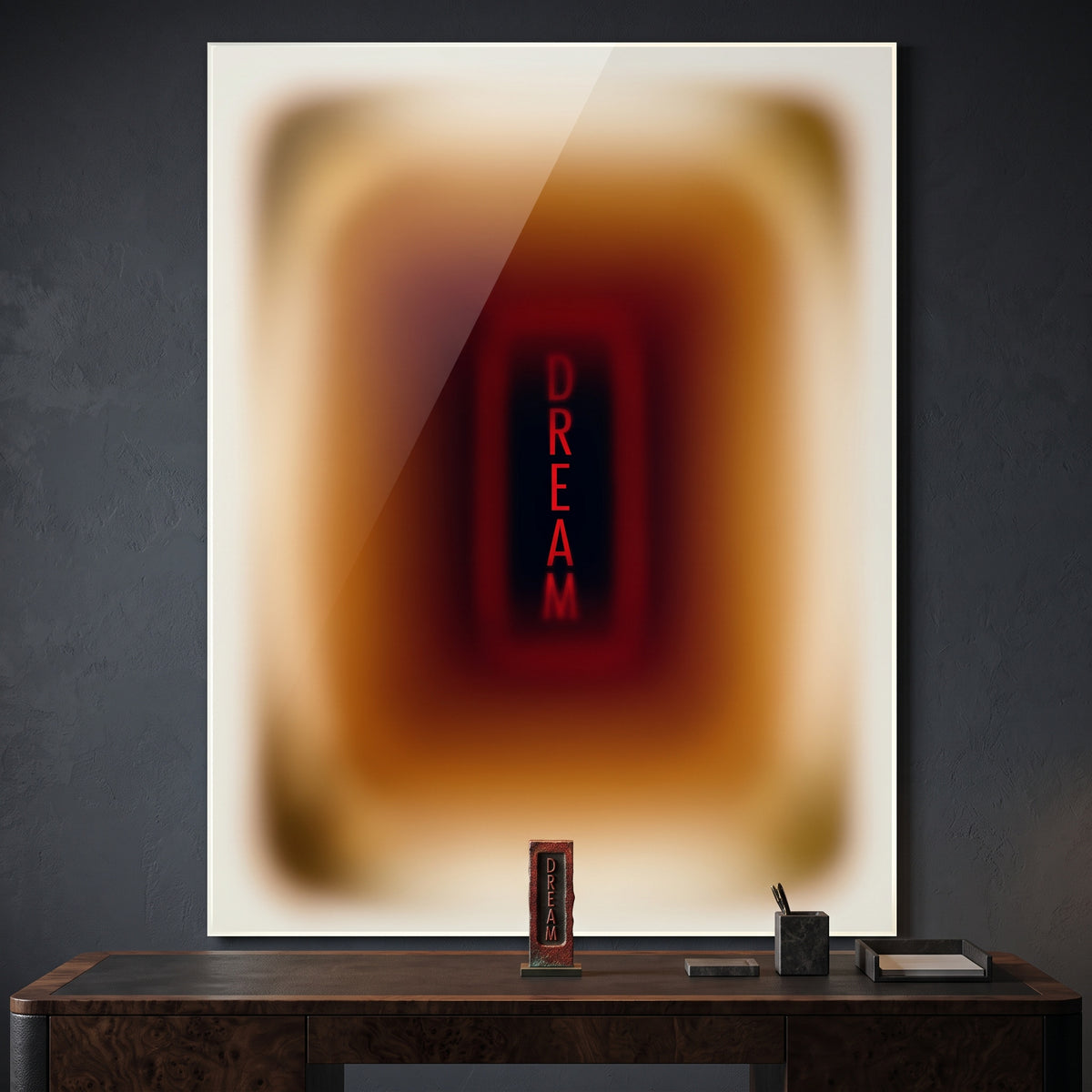 Acrylglasbild Dream Aura an der Wand eines modernen Wohnraums