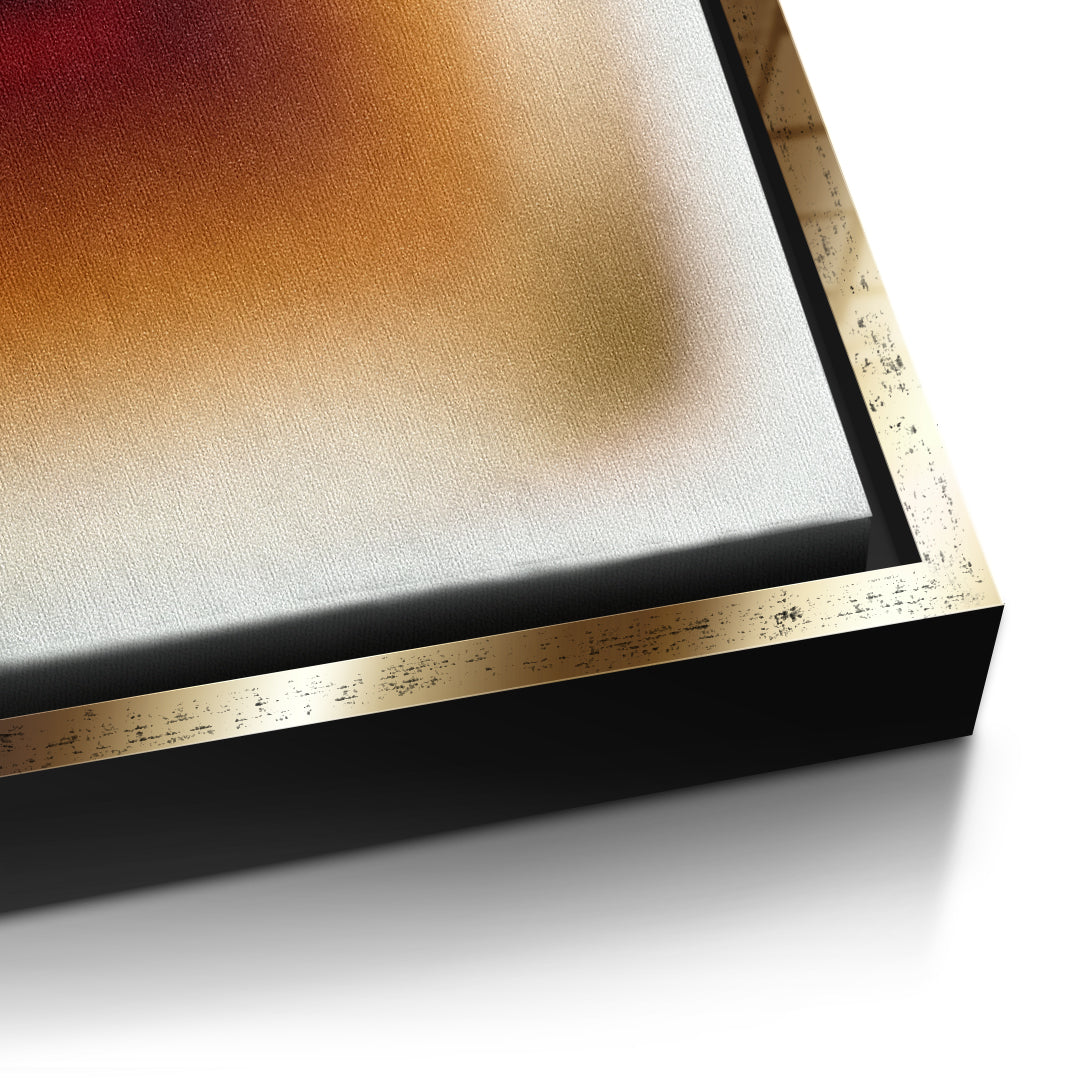 Detailaufnahme der Leinwandstruktur, Dream Aura im goldenen Rahmen
