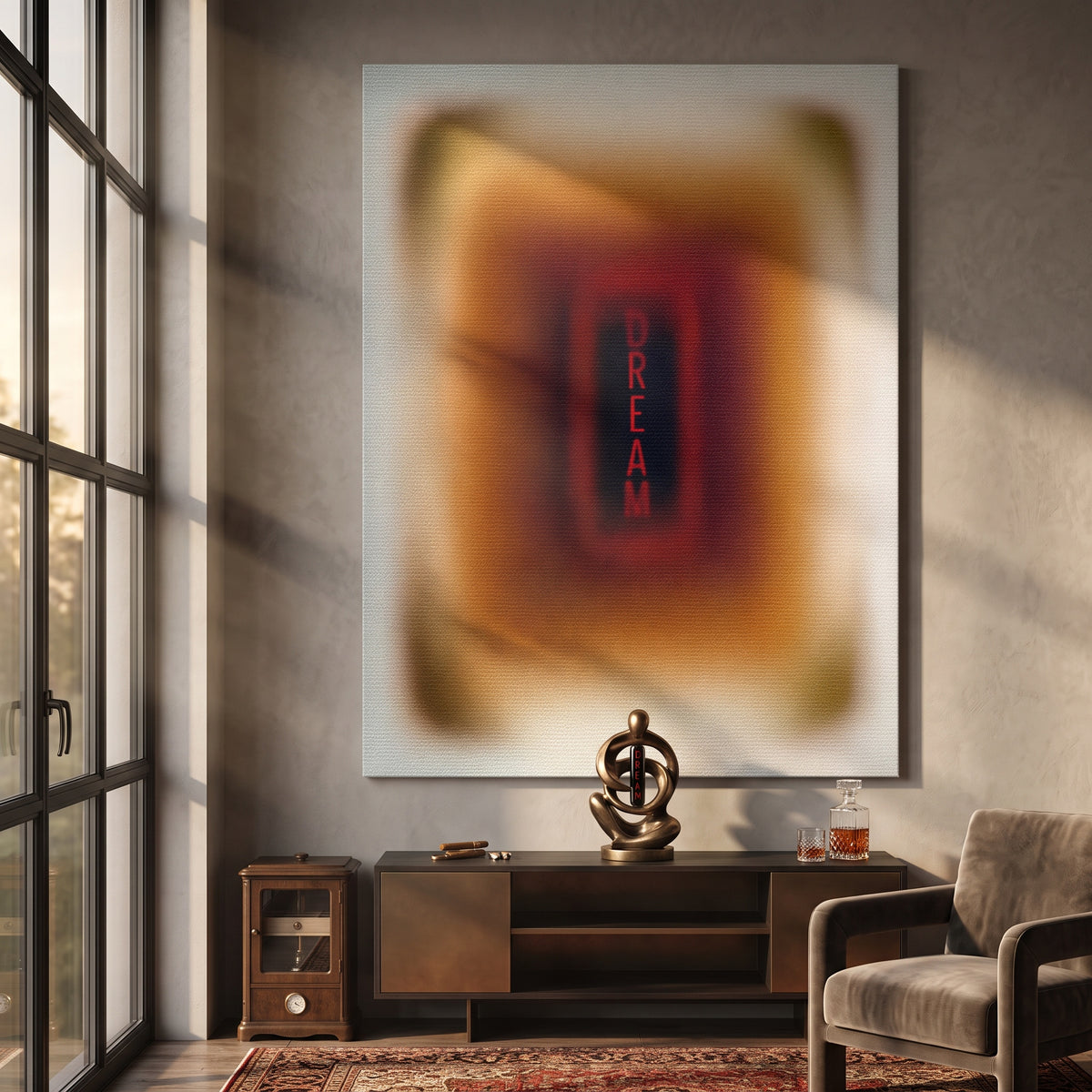 Leinwandbild Dream Aura an der Wand eines modernen Wohnraums