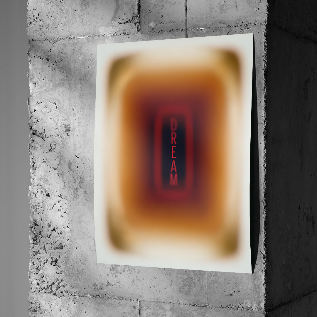 Poster Dream Aura an einer Betonwand