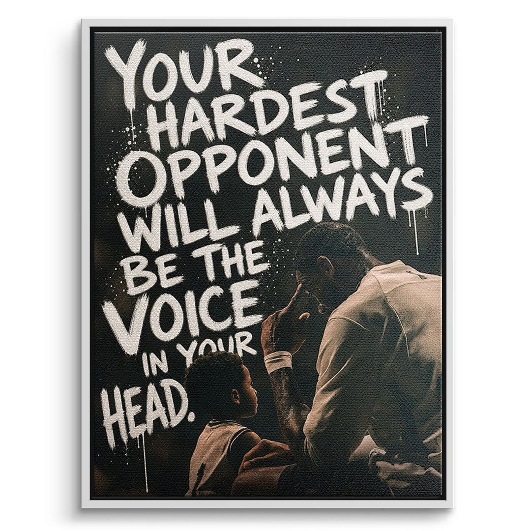 DOTCOMCANVAS Leinwandbild Your Hardest Opponent im weißen Premium-Rahmen