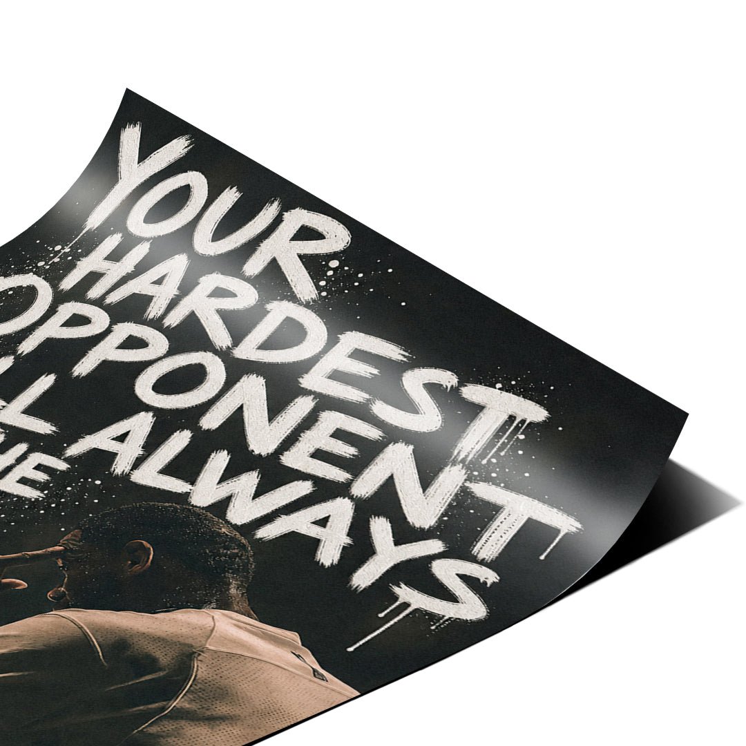 Eckdetail des Posters Your Hardest Opponent