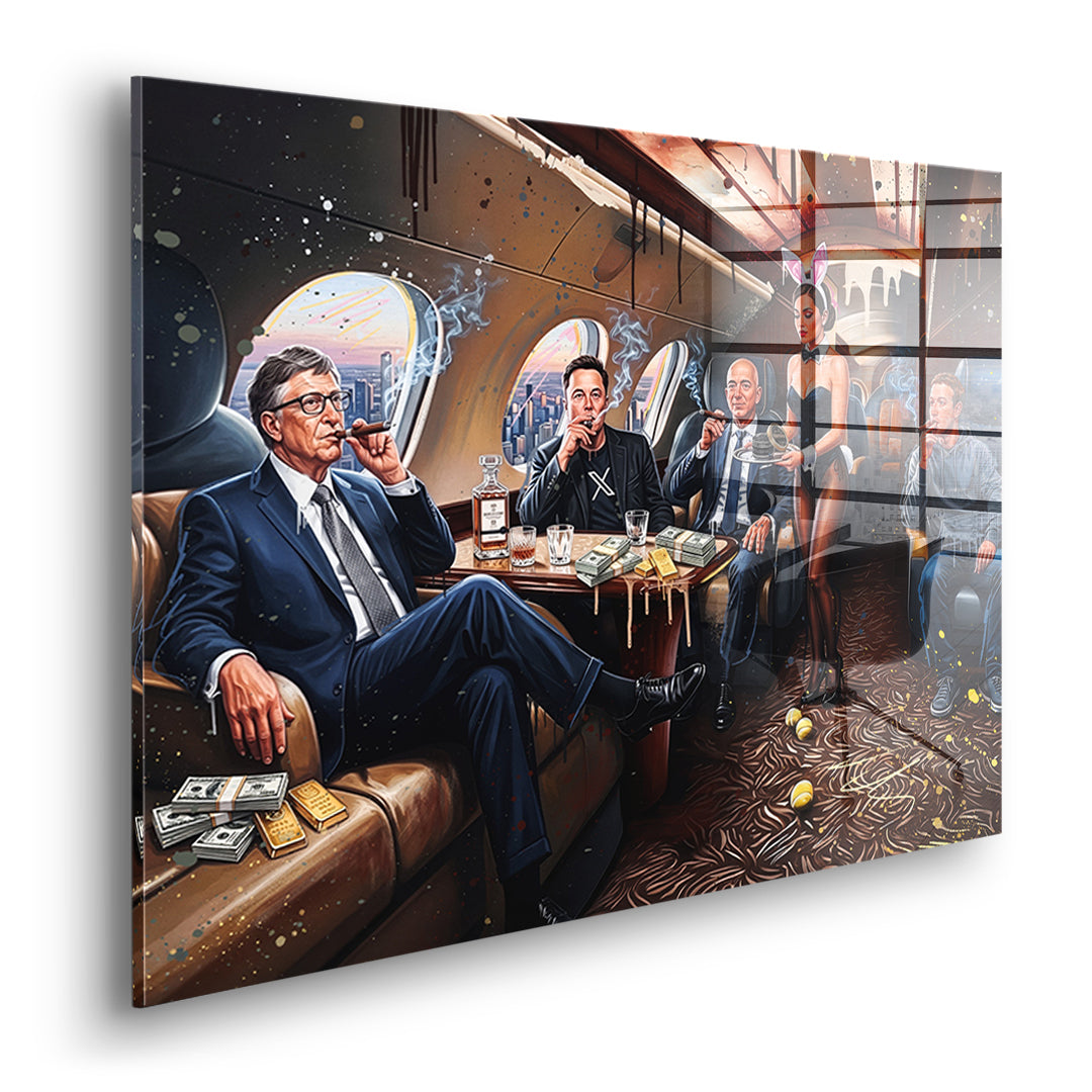 Seitenansicht des Acrylglasbilds Jet Friends ohne Rahmen