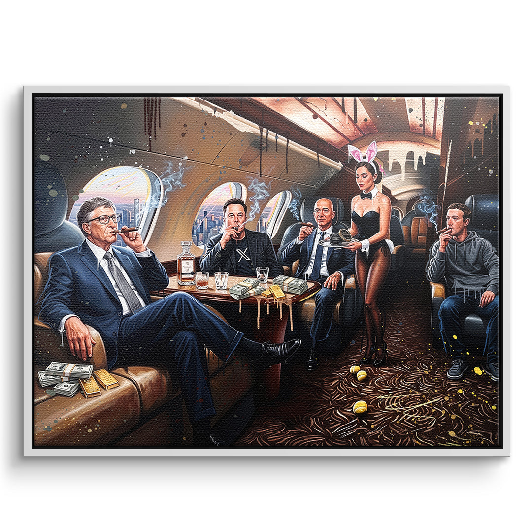 DOTCOMCANVAS Leinwandbild Jet Friends im weißen Premium-Rahmen