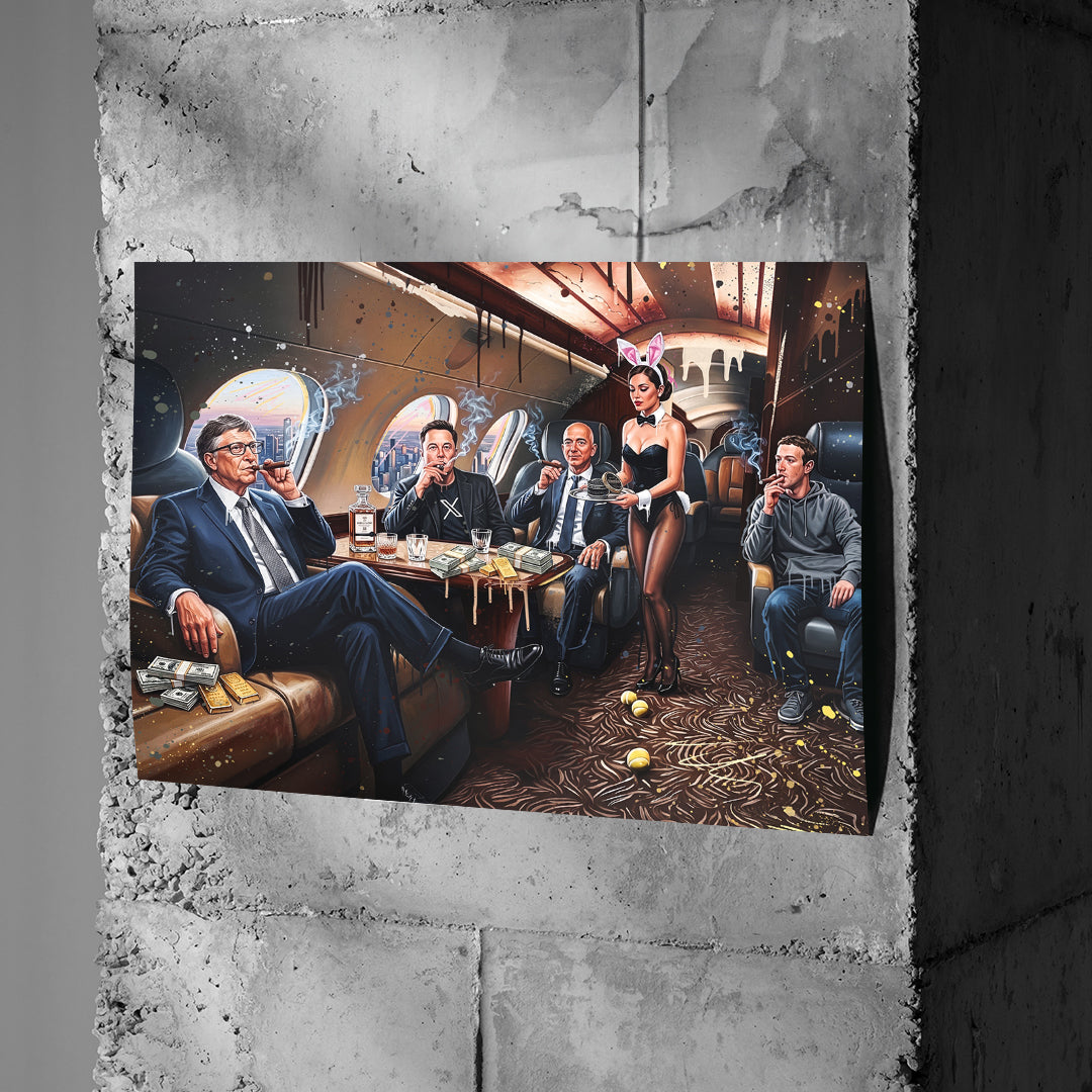 Poster Jet Friends an einer Betonwand