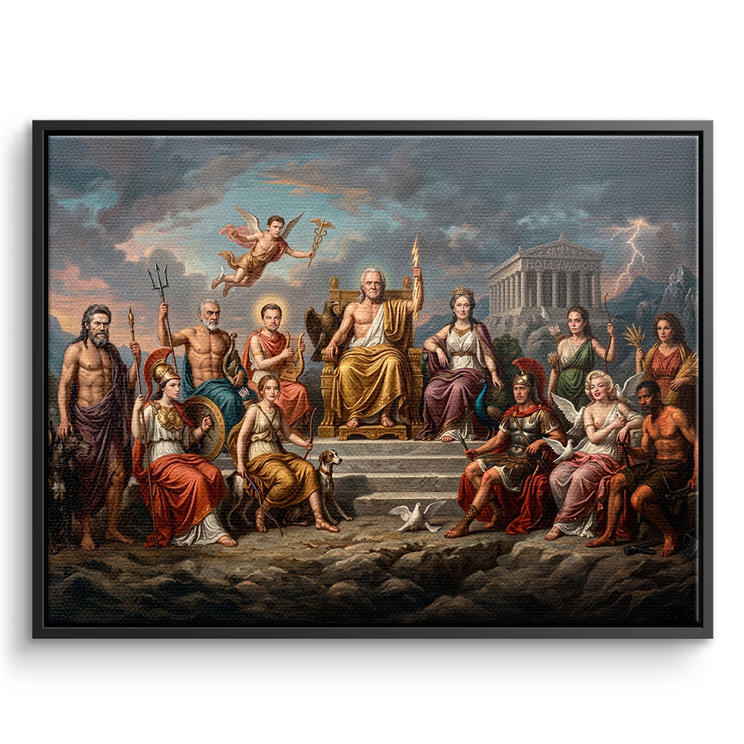 DOTCOMCANVAS Leinwandbild Hollywood in Greece im schwarzen Premium-Rahmen