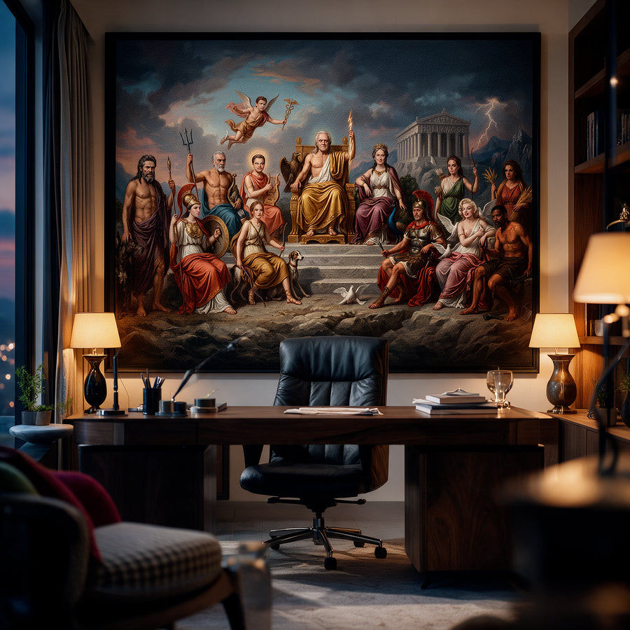 Leinwandbild Hollywood in Greece an der Wand eines modernen Wohnraums
