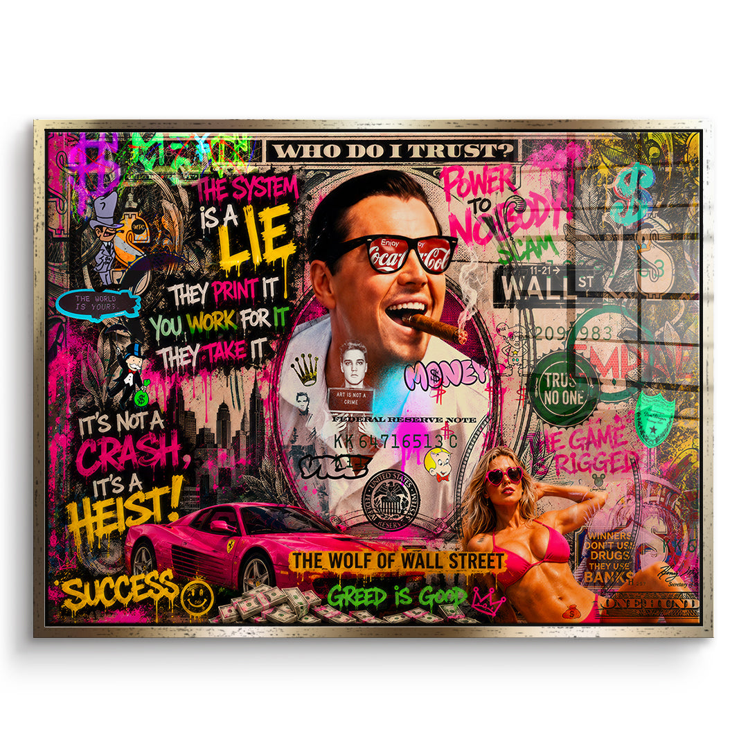 DOTCOMCANVAS Acrylglasbild Its A Heist im goldenen Premium-Rahmen