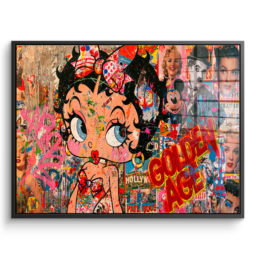 DOTCOMCANVAS Acrylglasbild Golden Age im schwarzen Premium-Rahmen