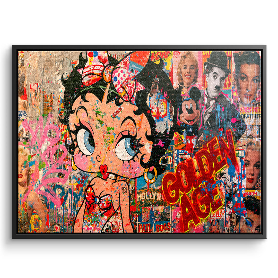 DOTCOMCANVAS Leinwandbild Golden Age im schwarzen Premium-Rahmen