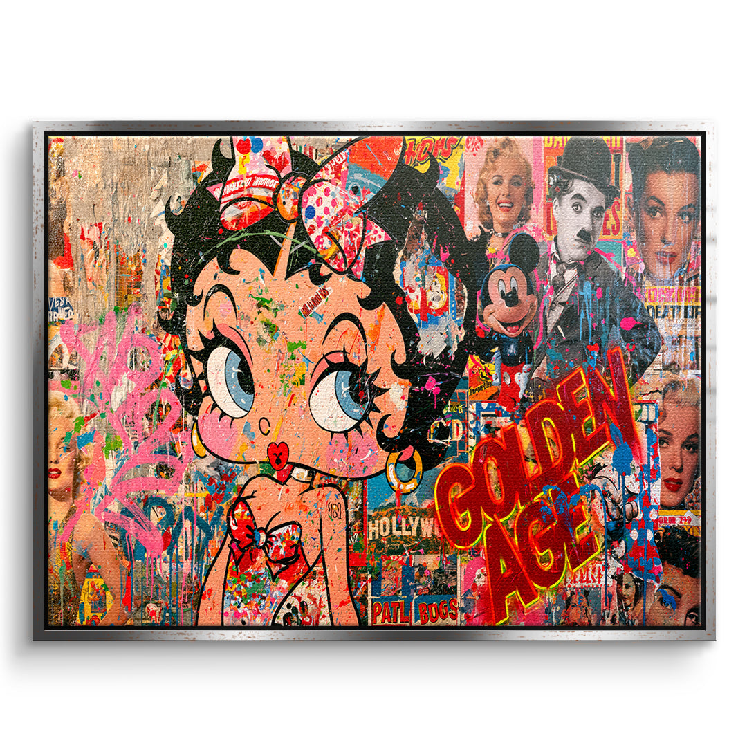 DOTCOMCANVAS Leinwandbild Golden Age im silbernen Premium-Rahmen