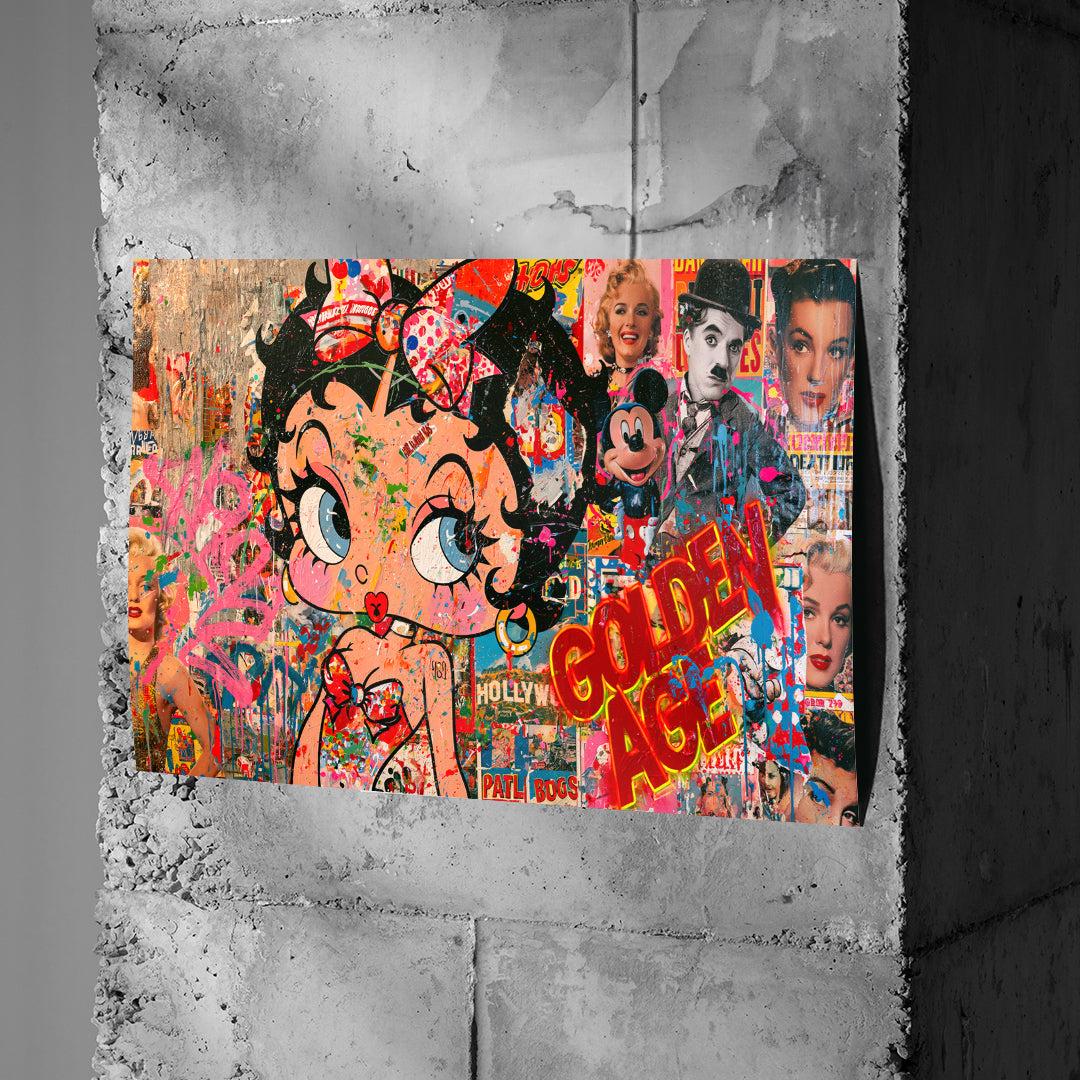 Poster Golden Age an einer Betonwand