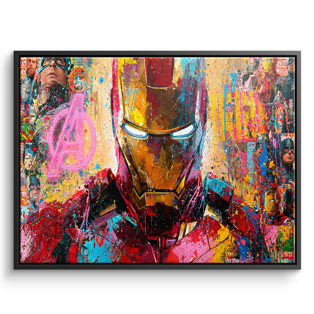 DOTCOMCANVAS Leinwandbild Iron Legend im schwarzen Premium-Rahmen