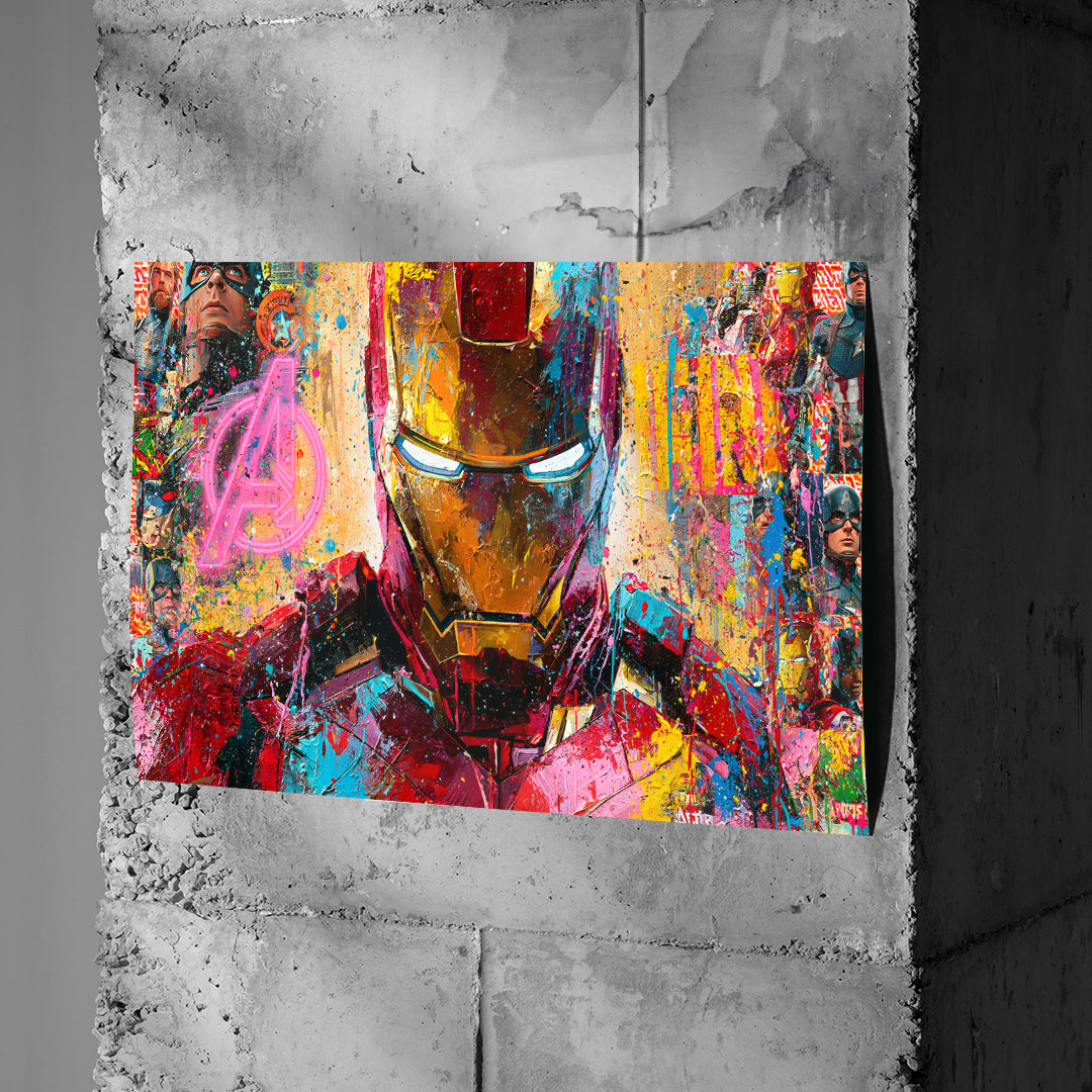 Poster Iron Legend an einer Betonwand