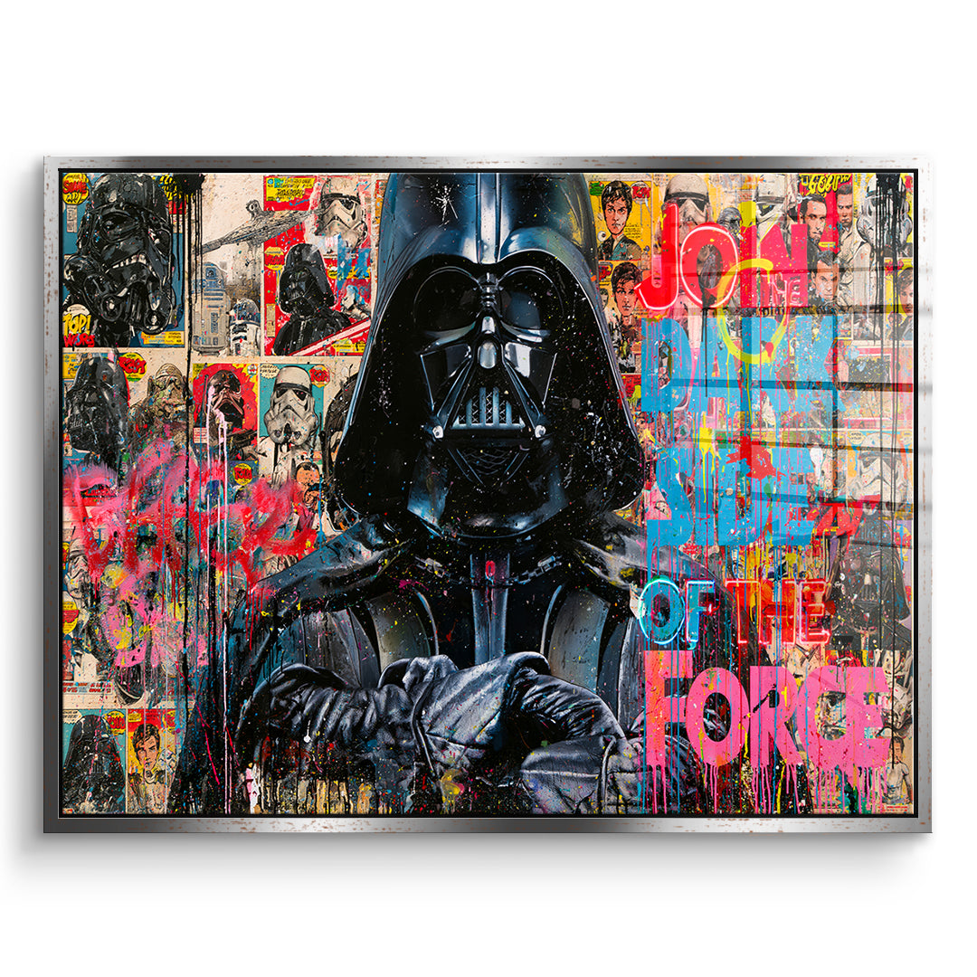 DOTCOMCANVAS Acrylglasbild Dark Side Graffiti im silbernen Premium-Rahmen