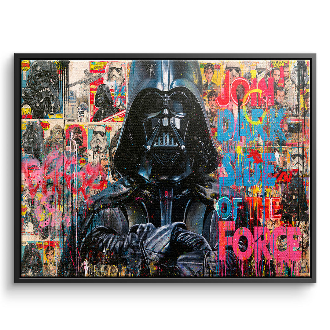DOTCOMCANVAS Leinwandbild Dark Side Graffiti im schwarzen Premium-Rahmen