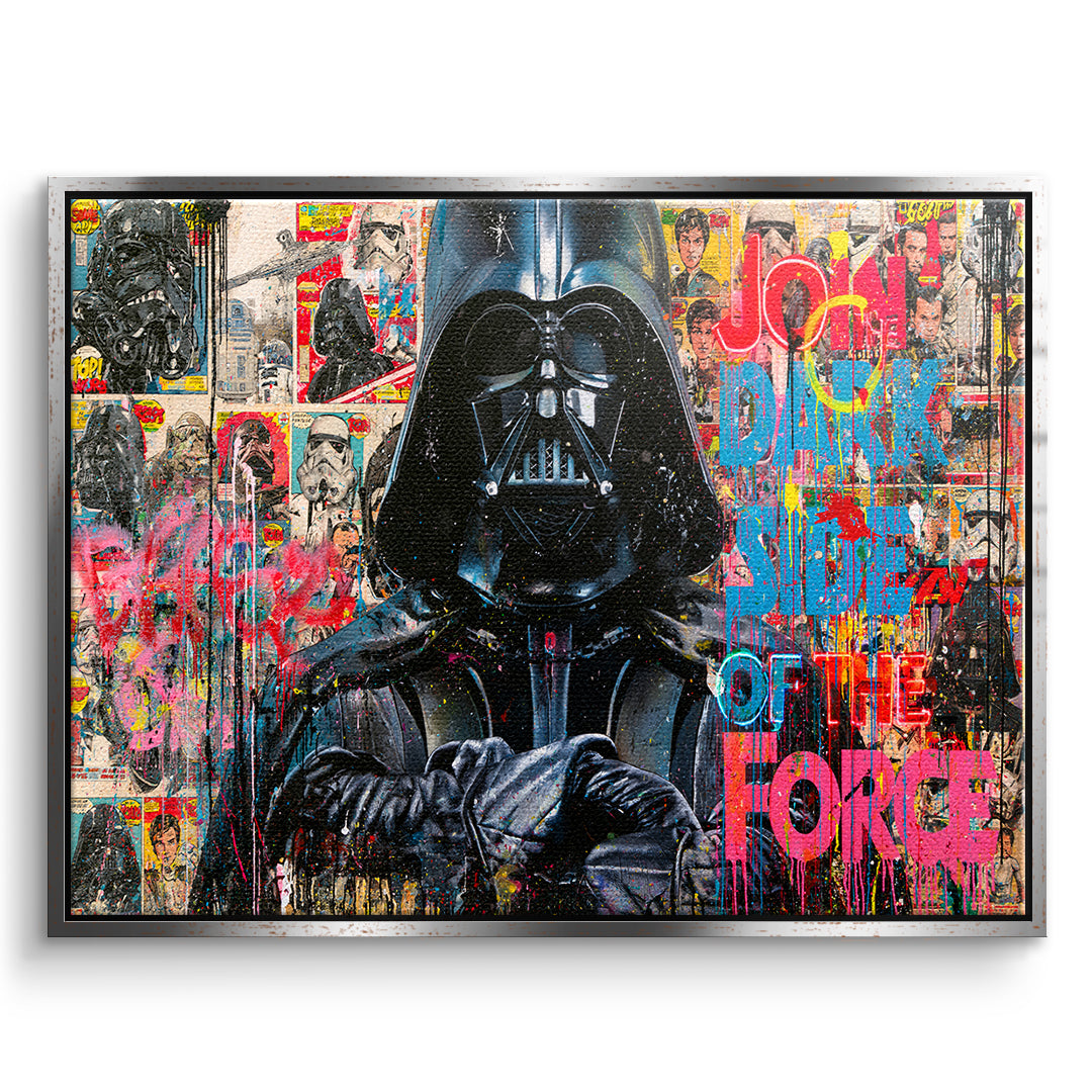 DOTCOMCANVAS Leinwandbild Dark Side Graffiti im silbernen Premium-Rahmen