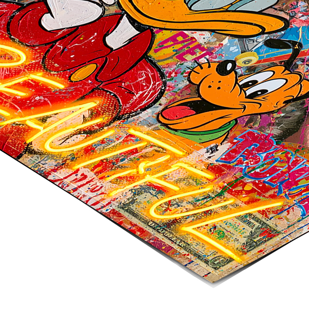 Eckdetail des Posters Life Is Beautiful Graffiti