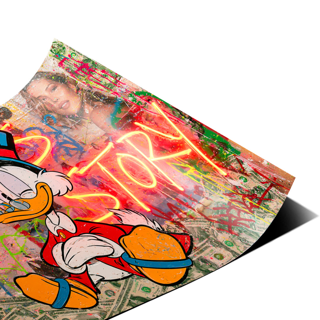 Eckdetail des Posters Success Story, Nahaufnahme