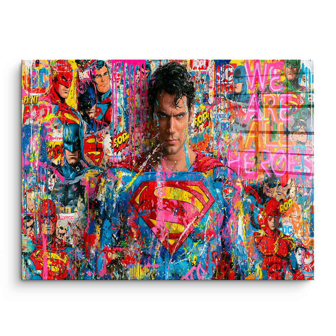 DOTCOMCANVAS Acrylglasbild We Are All Heroes ohne Rahmen