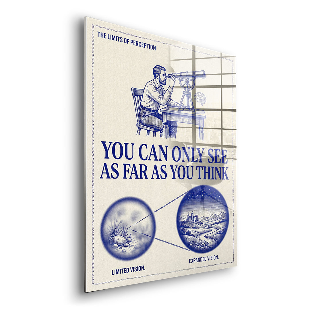 Seitenansicht des Acrylglasbilds See As Far As You Think ohne Rahmen