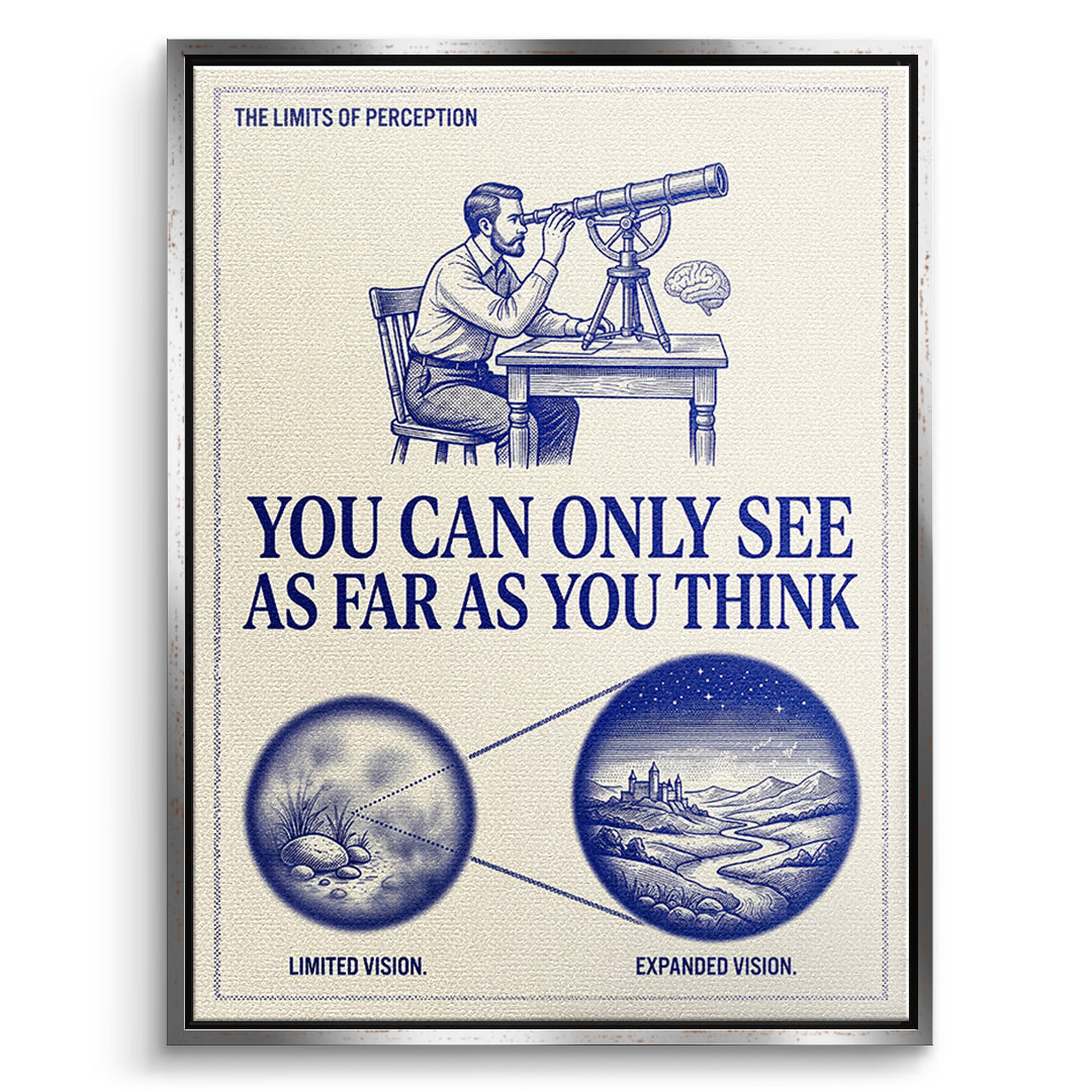 DOTCOMCANVAS Leinwandbild See As Far As You Think im silbernen Premium-Rahmen