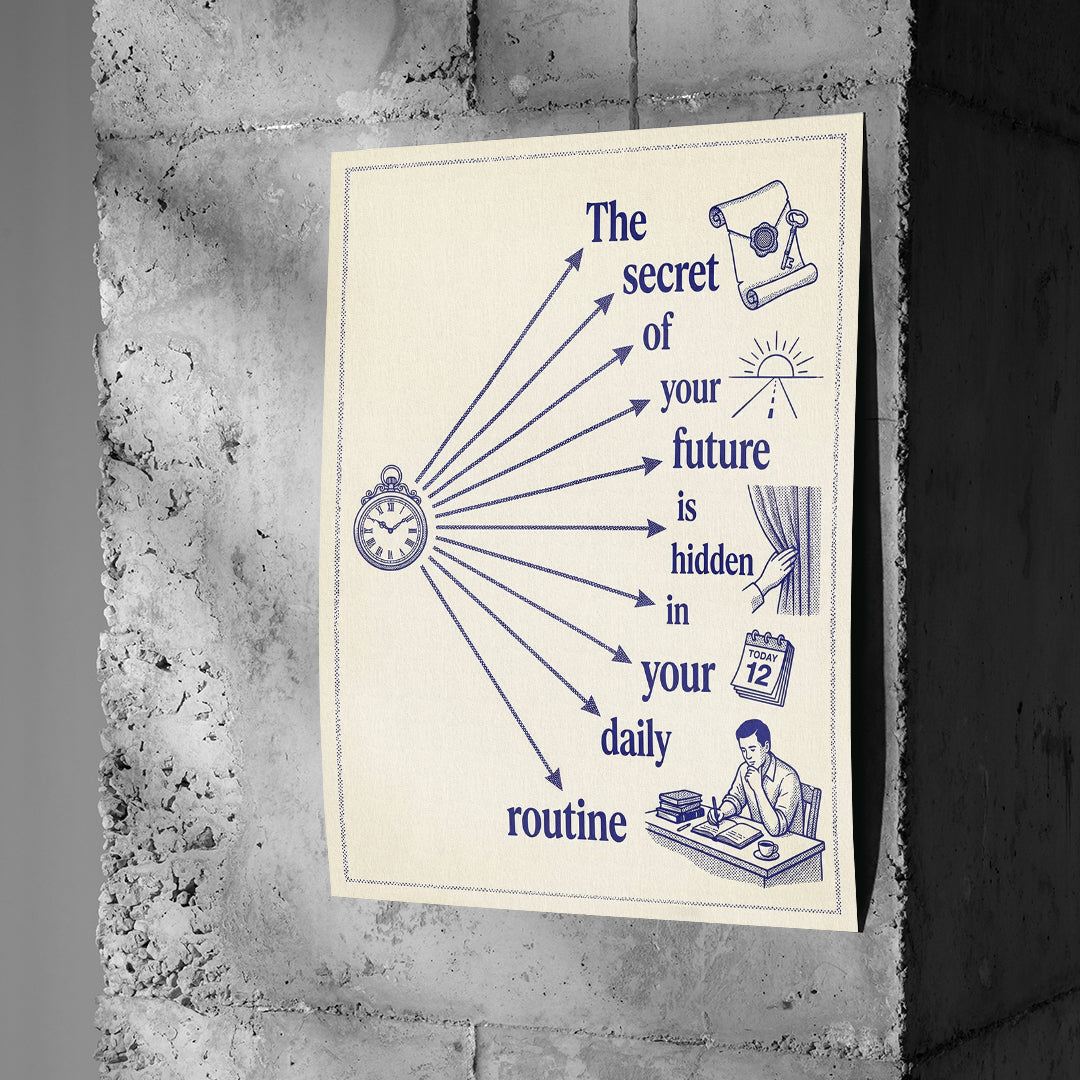 Poster Hidden In Your Daily Routine an einer Betonwand