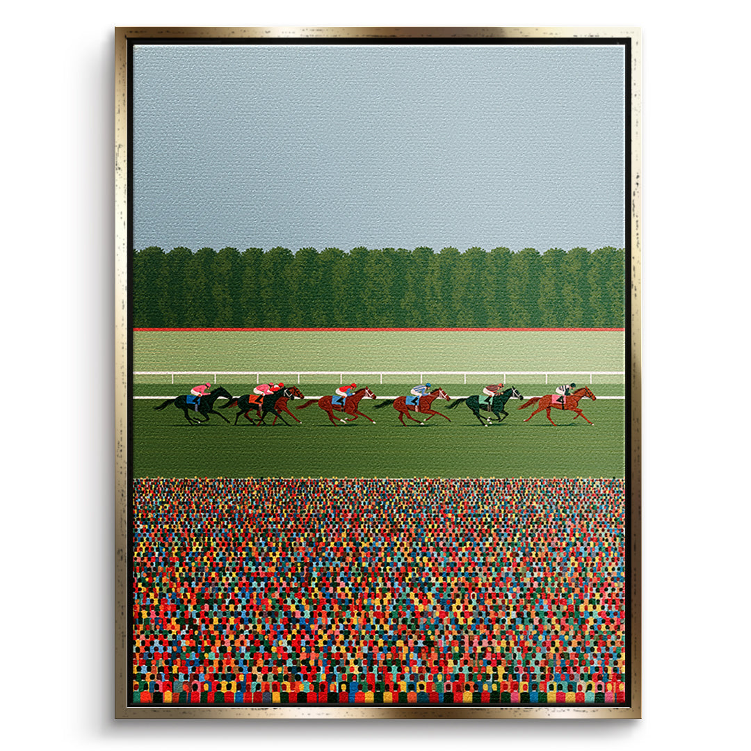 DOTCOMCANVAS Leinwandbild Race Day im goldenen Premium-Rahmen