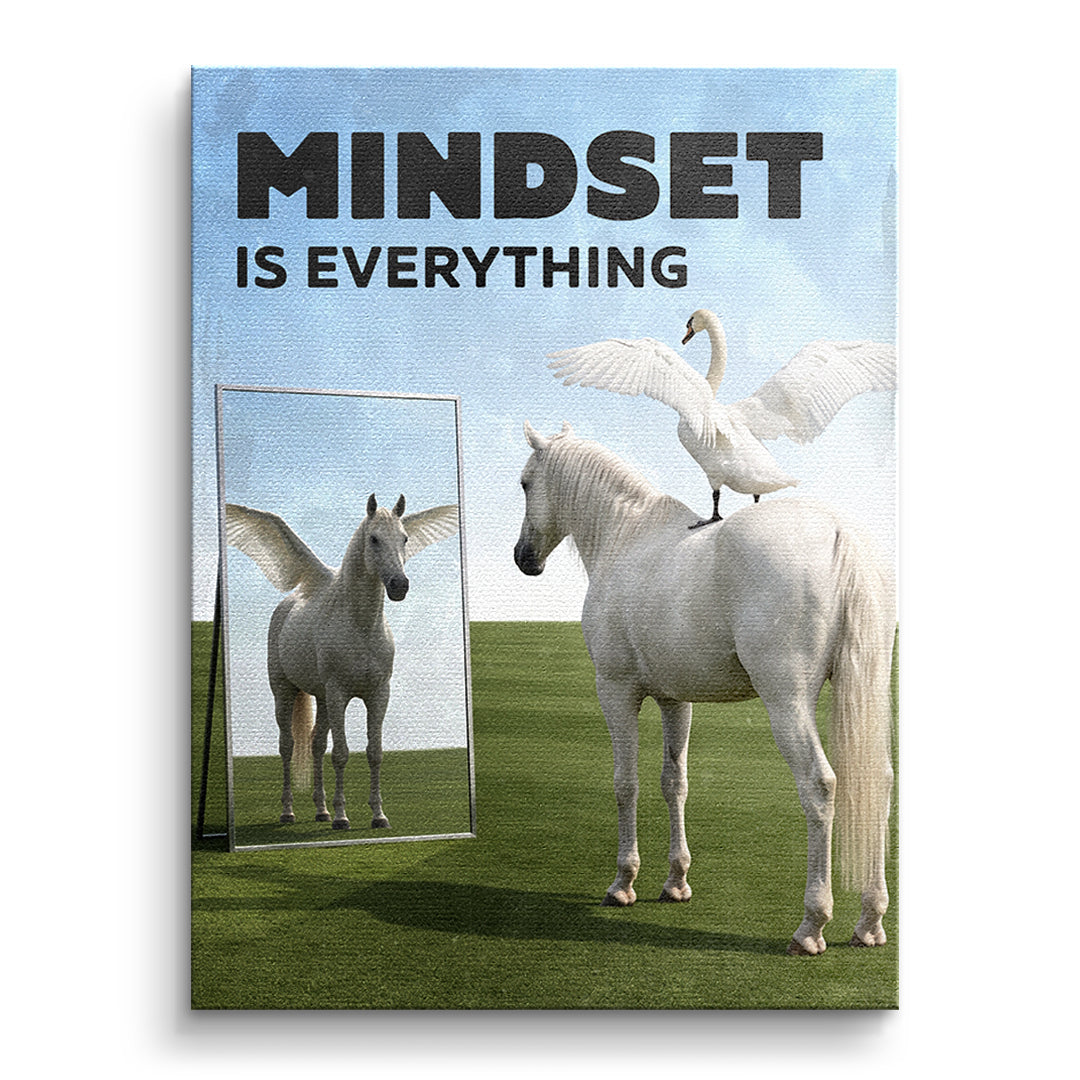 DOTCOMCANVAS Leinwandbild Mindset Is Everything Pegasus ohne Rahmen