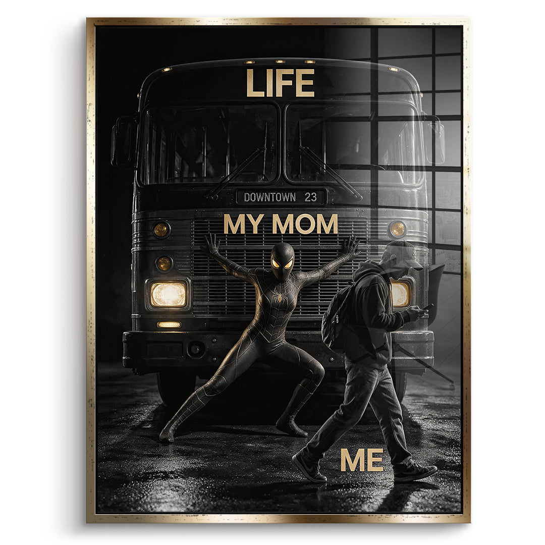 DOTCOMCANVAS Acrylglasbild Life My Mom Me im goldenen Premium-Rahmen