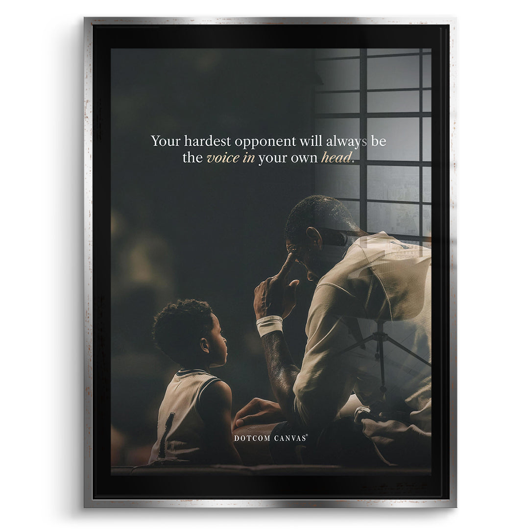 DOTCOMCANVAS Acrylglasbild Your Hardest Opponent Classic im silbernen Premium-Rahmen
