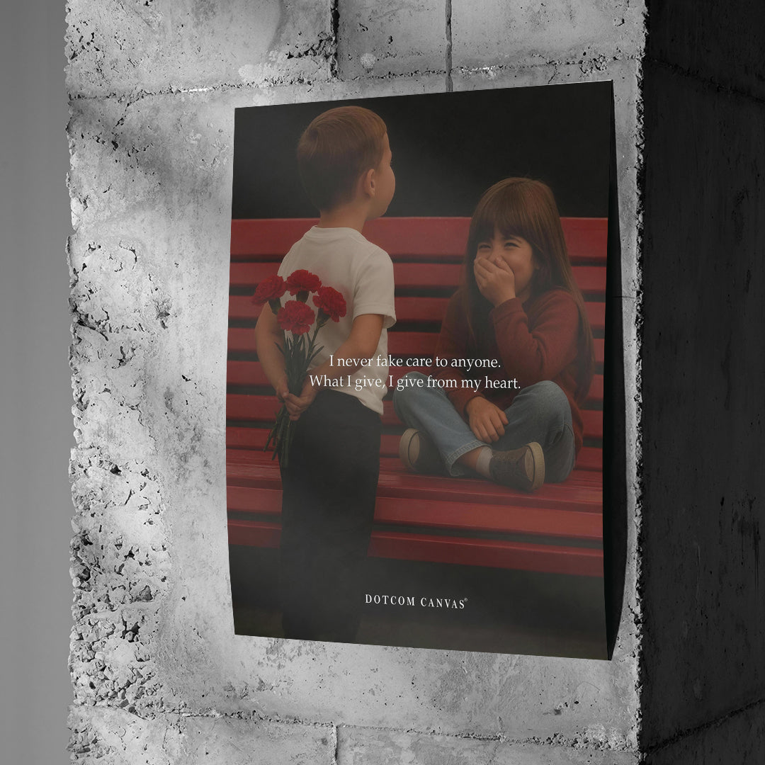 Poster From My Heart an einer Betonwand