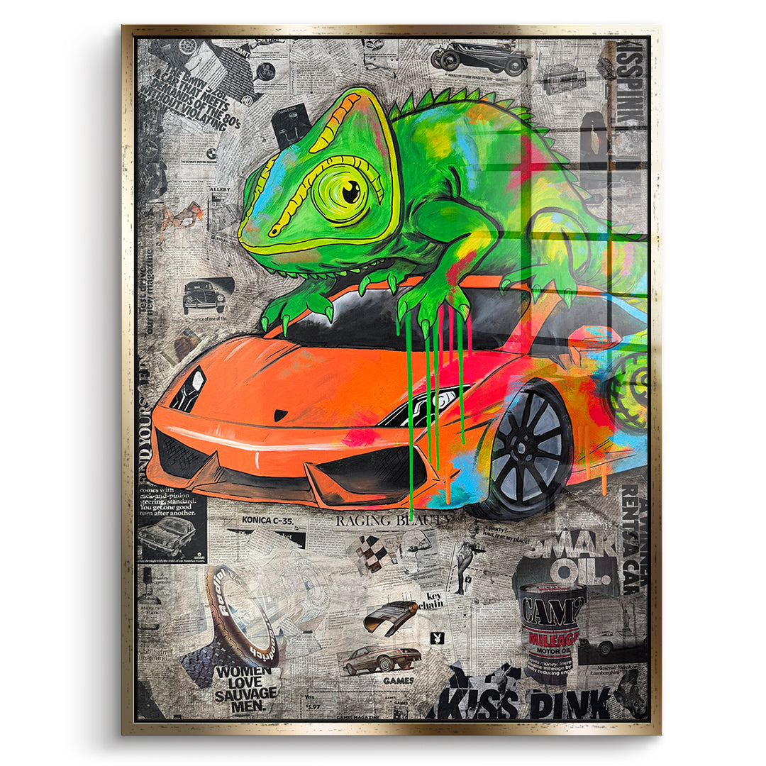 DOTCOMCANVAS Acrylglasbild Cha Million im goldenen Premium-Rahmen