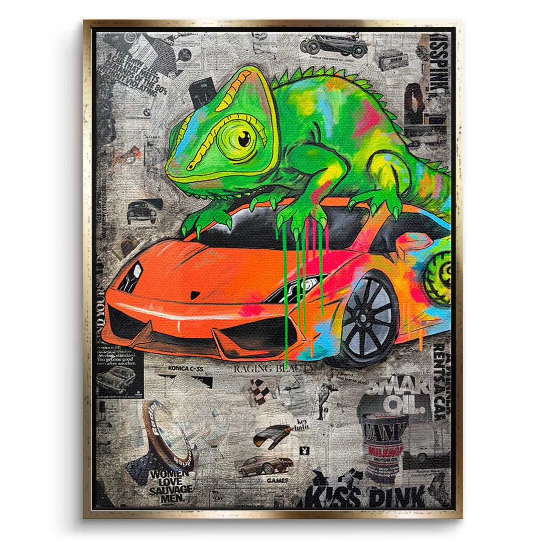 DOTCOMCANVAS Leinwandbild Cha Million im goldenen Premium-Rahmen