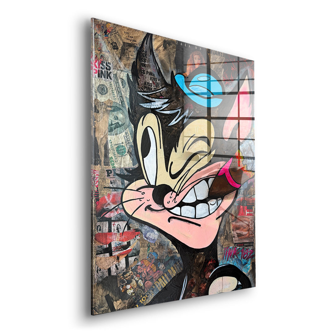 Seitenansicht des Acrylglasbilds Cat Ahoy ohne Rahmen