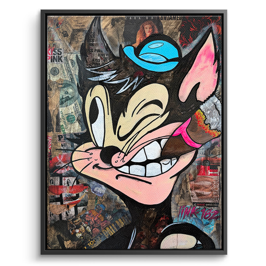 DOTCOMCANVAS Leinwandbild Cat Ahoy im schwarzen Premium-Rahmen