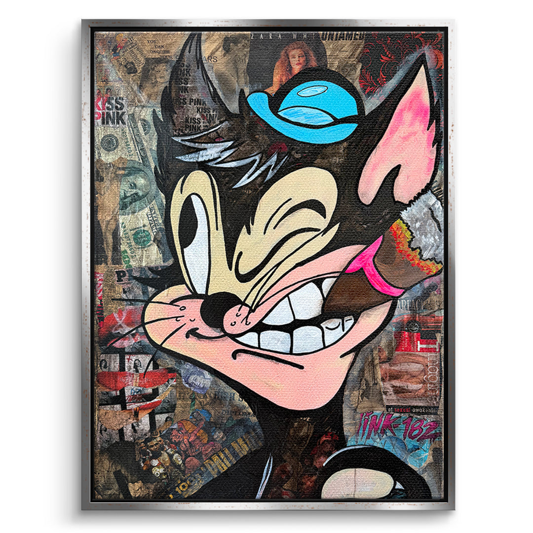 DOTCOMCANVAS Leinwandbild Cat Ahoy im silbernen Premium-Rahmen