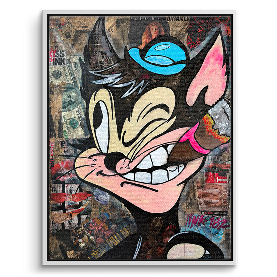 DOTCOMCANVAS Leinwandbild Cat Ahoy im weißen Premium-Rahmen